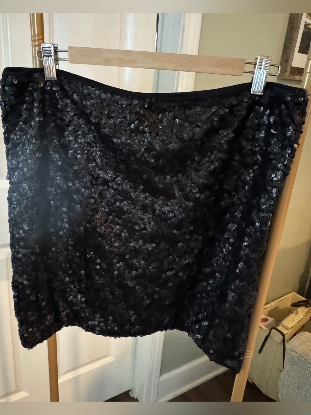 H&M Black Sequin Mini Skirt